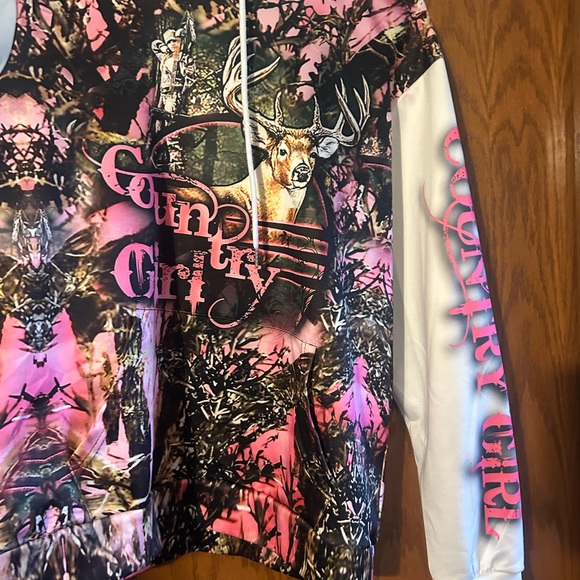 Teen girls Hoodie - Pink and White - Picture 3 of 4